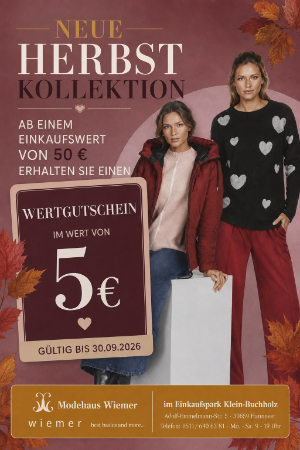 Webanzeige Woll Wiemer Herbstkollektionen